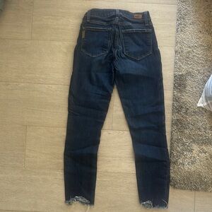 PAIGE Blue Skinny Jeans with Raw Hem